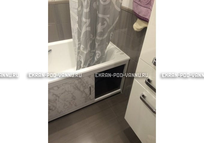 Раздвижной экран EUROPLEX Комфорт серый мрамор – купить по цене 6250 руб. в интернет-магазине в городе Набережные Челны картинка 4