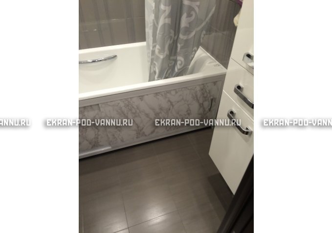 Раздвижной экран EUROPLEX Комфорт серый мрамор – купить по цене 6250 руб. в интернет-магазине в городе Набережные Челны картинка 3