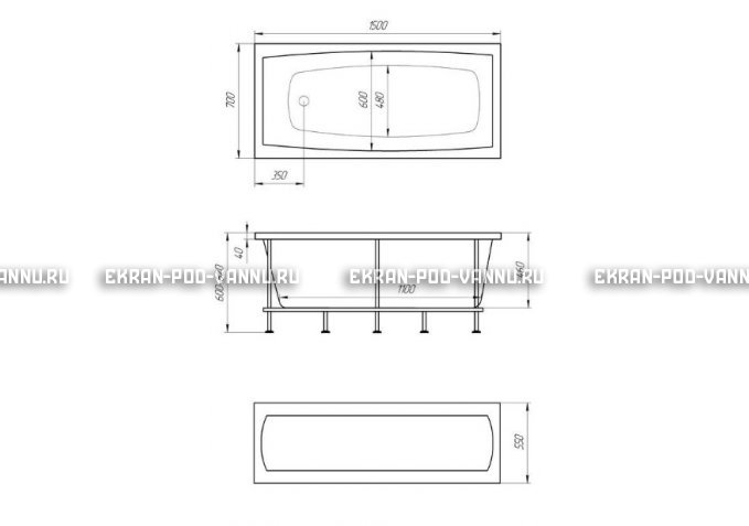 Акриловая ванна 1MarKa Melora 150x70 – купить по цене 12300 руб. в интернет-магазине в городе Набережные Челны картинка 4