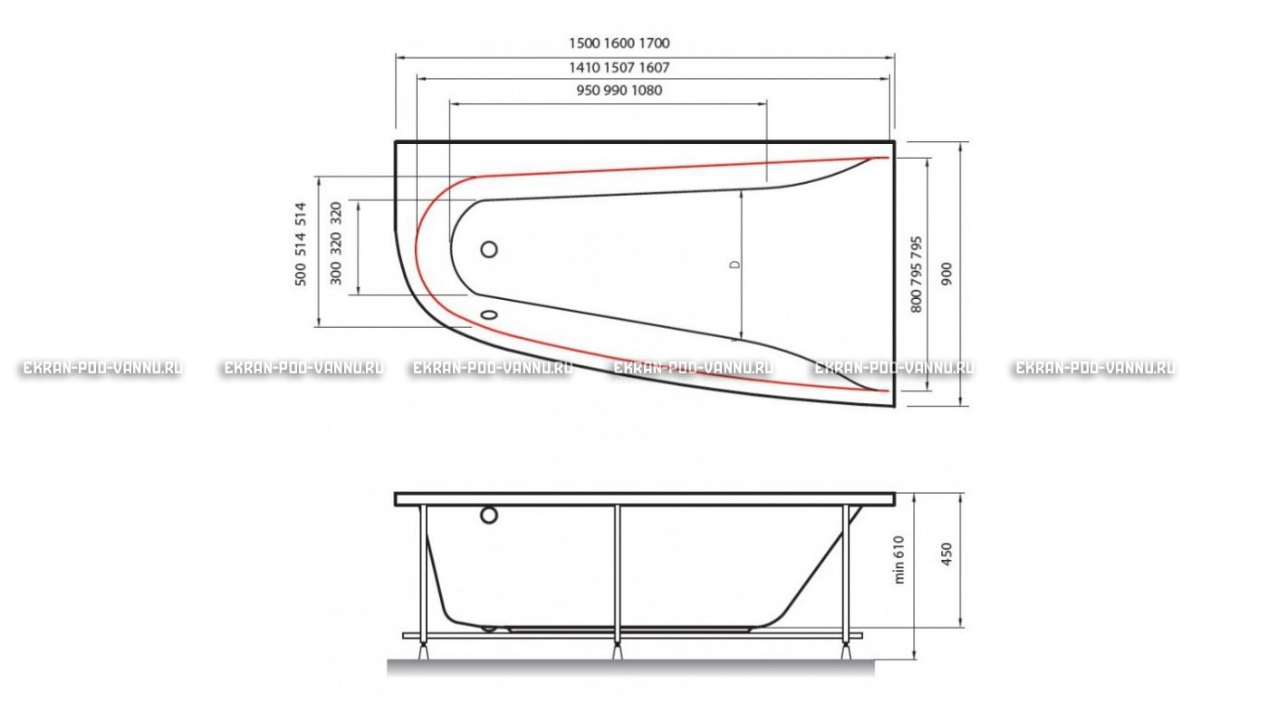 Акриловая ванна Vayer Boomerang 150x90 – купить по цене 42270 руб. в интернет-магазине в городе Набережные Челны картинка 10