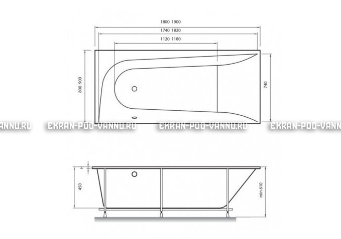 Акриловая ванна Vayer Boomerang 180x80 – купить по цене 43210 руб. в интернет-магазине в городе Набережные Челны картинка 4